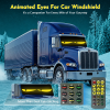 35.3"x7.5" Dual Sync Devil Eyes Light for Windshield, Flexible Programmable Animated LED Matrix, APP Control & Car Charger for Car Truck SUV Small Medium Trucks(2-Pack)